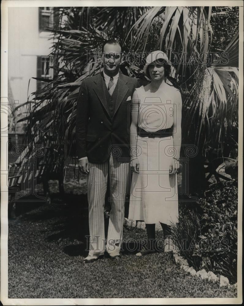 1932 Press Photo Mr and Mrs JK Crimmons of New York in Bermuda - Historic Images