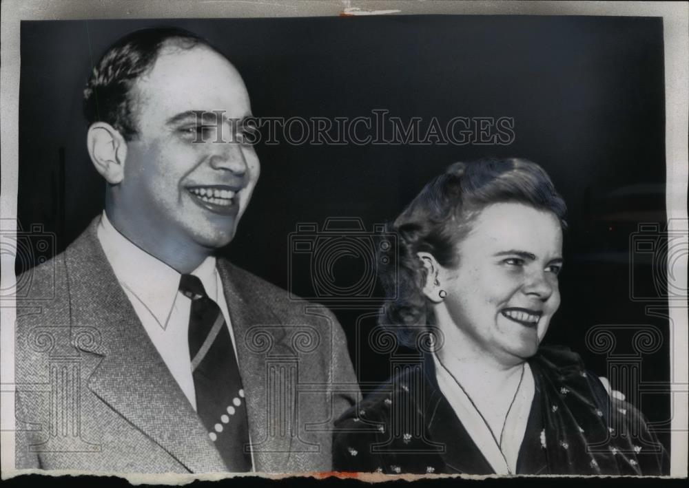 1956 Press Photo William Zeckendorf Jr. with Wife Former Guri Lie - Historic Images