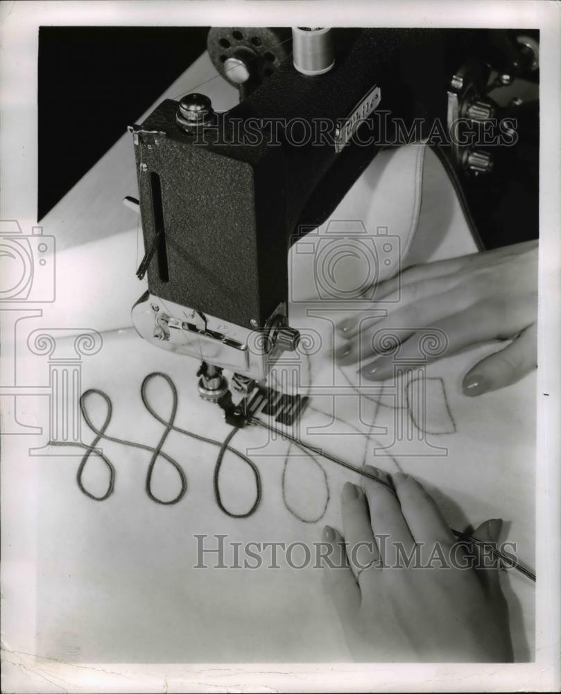 1955 Press Photo Sewing Machine - nee01276 - Historic Images