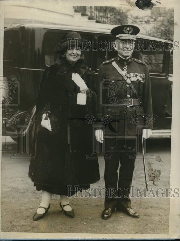 1927 Press Photo Major General John Le Jeune and Wife at White House - Historic Images