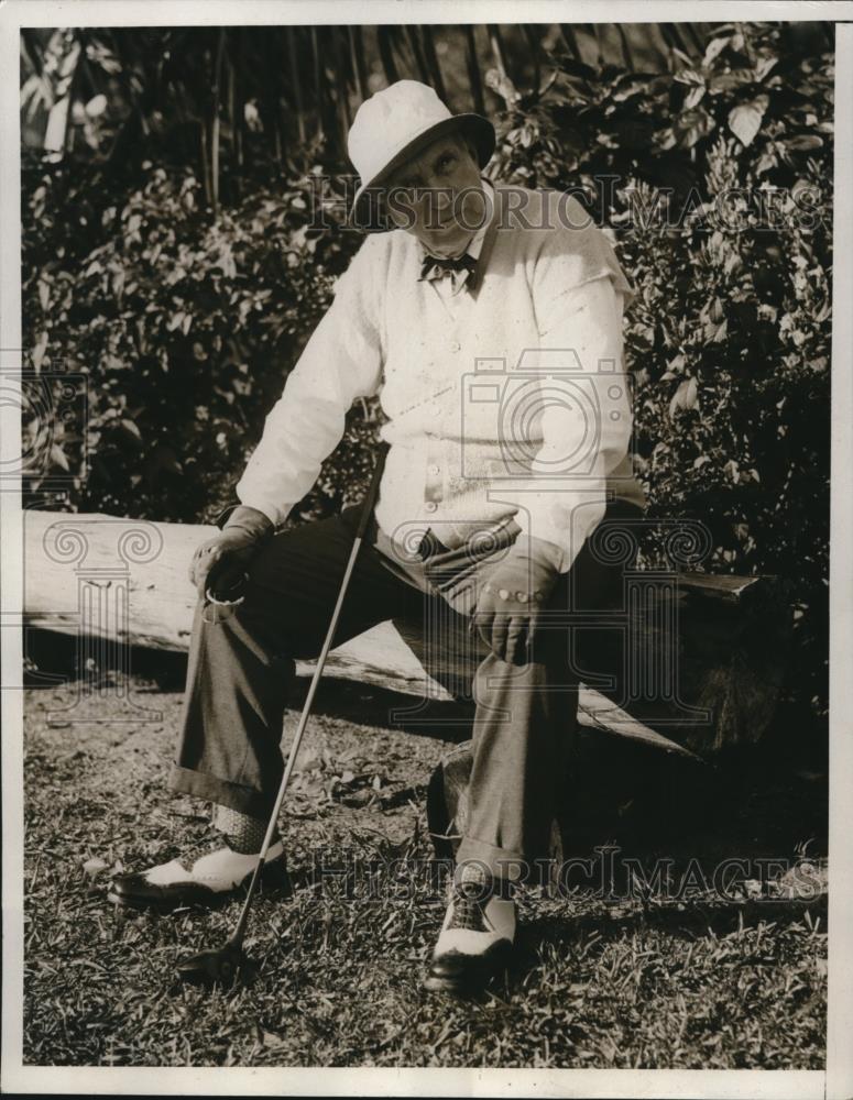 1933 Press Photo John Sanford of NY at Everglades golf club in Fla - Historic Images