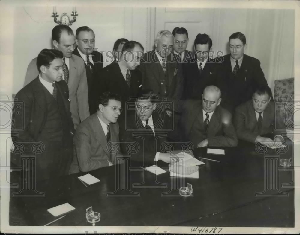 1937 Press Photo American Federation of Labor Sidney Hillman, George Harison - Historic Images