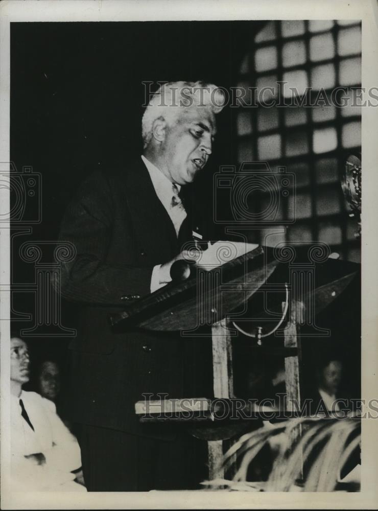 1933 Press Photo Governor of Indiana Paul McNutt at Convention Young Democrats - Historic Images