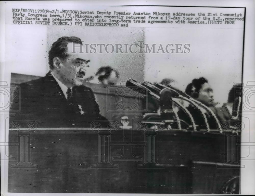 1959 Press Photo Moscow Soviet Deputy Premier Anastas Mikoyan - Historic Images