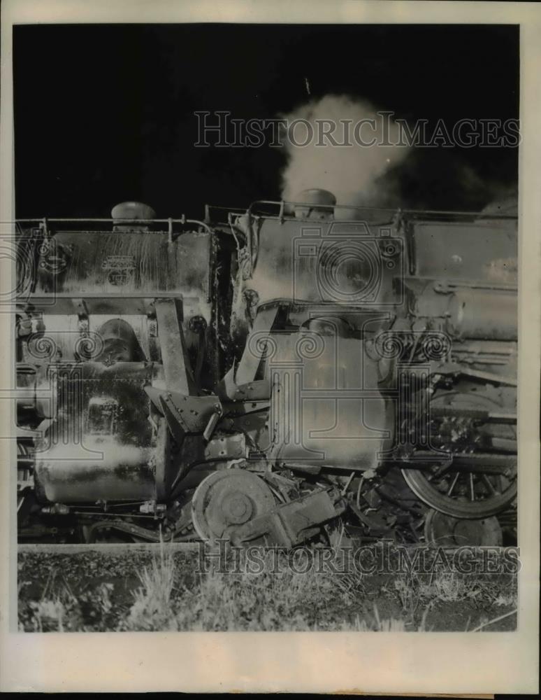 1944 Press Photo Atlanta Fla Seaboard Airline trains collide head on - Historic Images