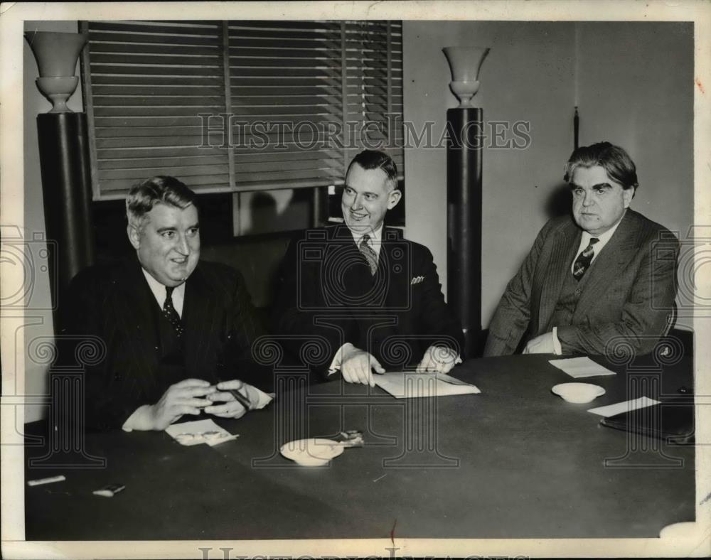 1930 Press Photo NY Dr John Steelman Fed mediator, UMW JL Lewis, CP O&#39;Neill - Historic Images