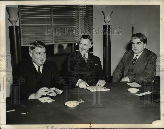 1930 Press Photo NY Dr John Steelman Fed mediator, UMW JL Lewis, CP O'Neill - Historic Images