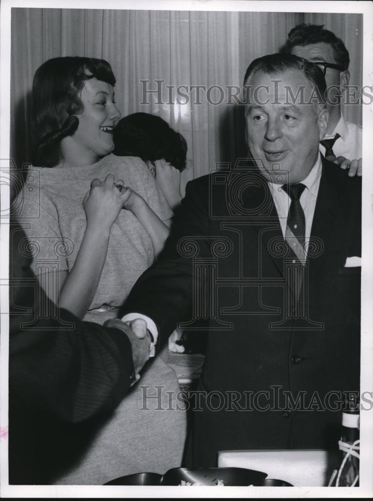 1958 Press Photo Jean DiSalle & new Ohio Gov Mike DiSalle - Historic Images