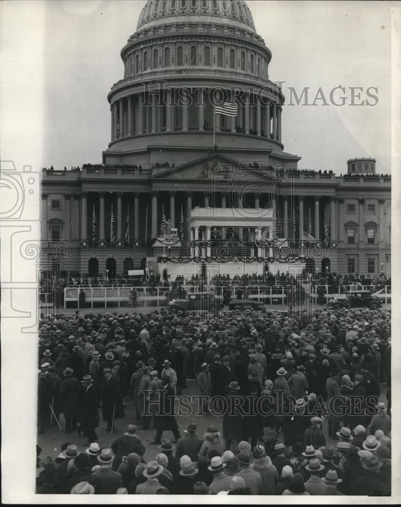 1929 Press Photo US Capito crows at H Hoover inauguration - Historic Images