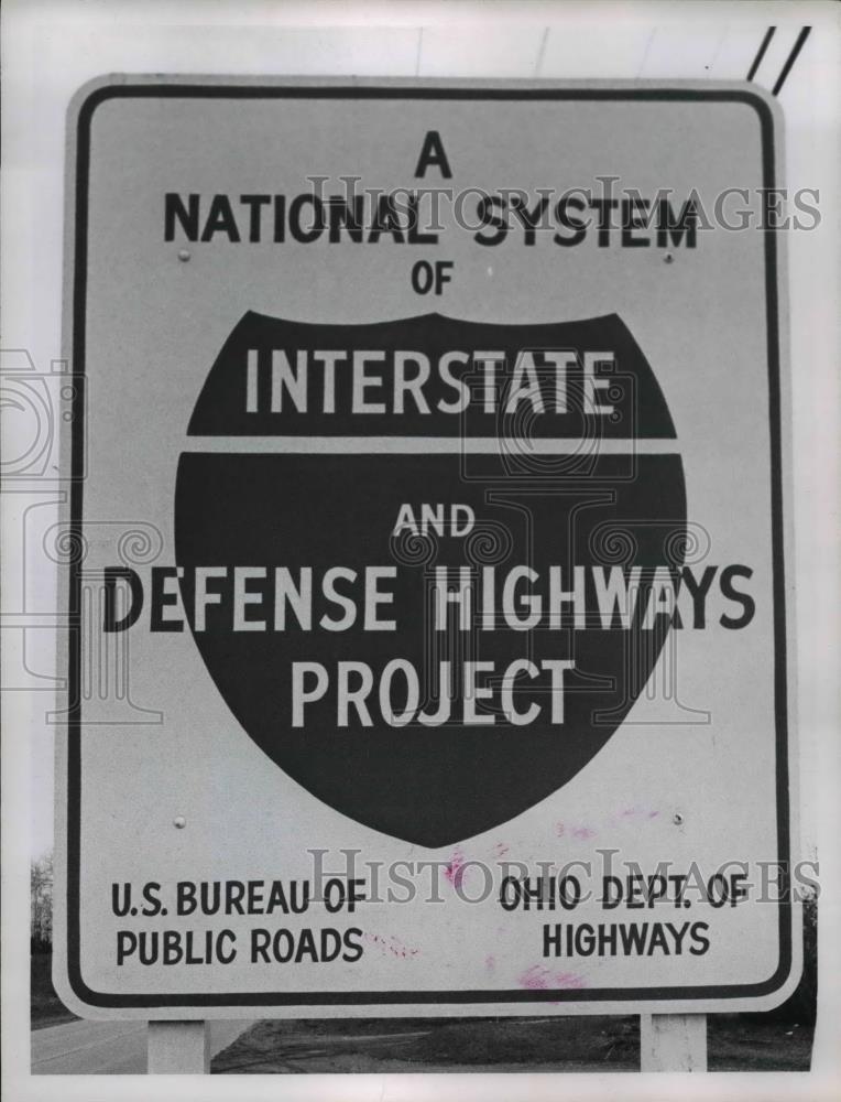 1961 Press Photo Construction Sign - Historic Images