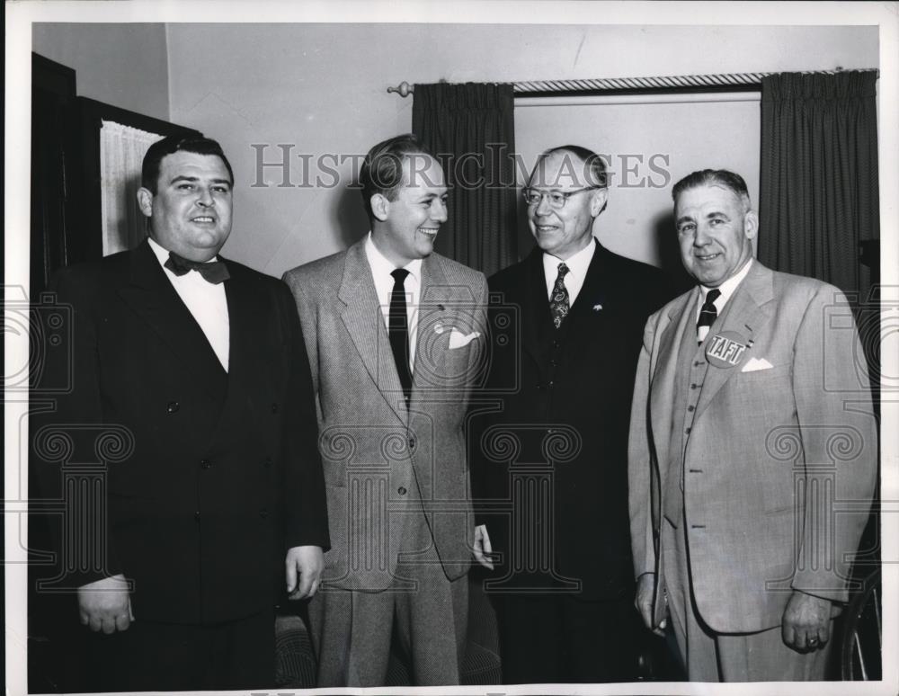 1952 Press Photo Robert Taft, William Priaulx, Willard Carlson, Henry Kronwolf - Historic Images