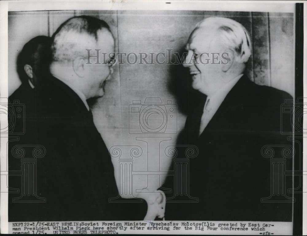 1953 Press Photo Viacheslav Molotov and Wilhelm Pieck - Historic Images