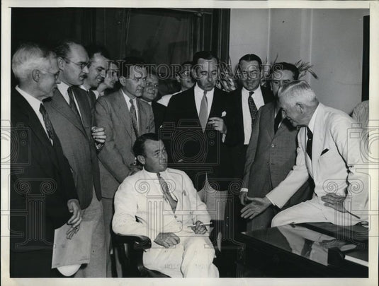 1934 Press Photo Henry Fletcher chair of GOP Natl Comm & Wash DC newsmen - Historic Images