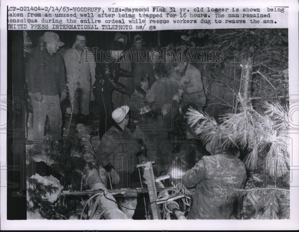 1963 Press Photo Raymond Fink Rescued After Being Trapped in Well 16 Hours - Historic Images