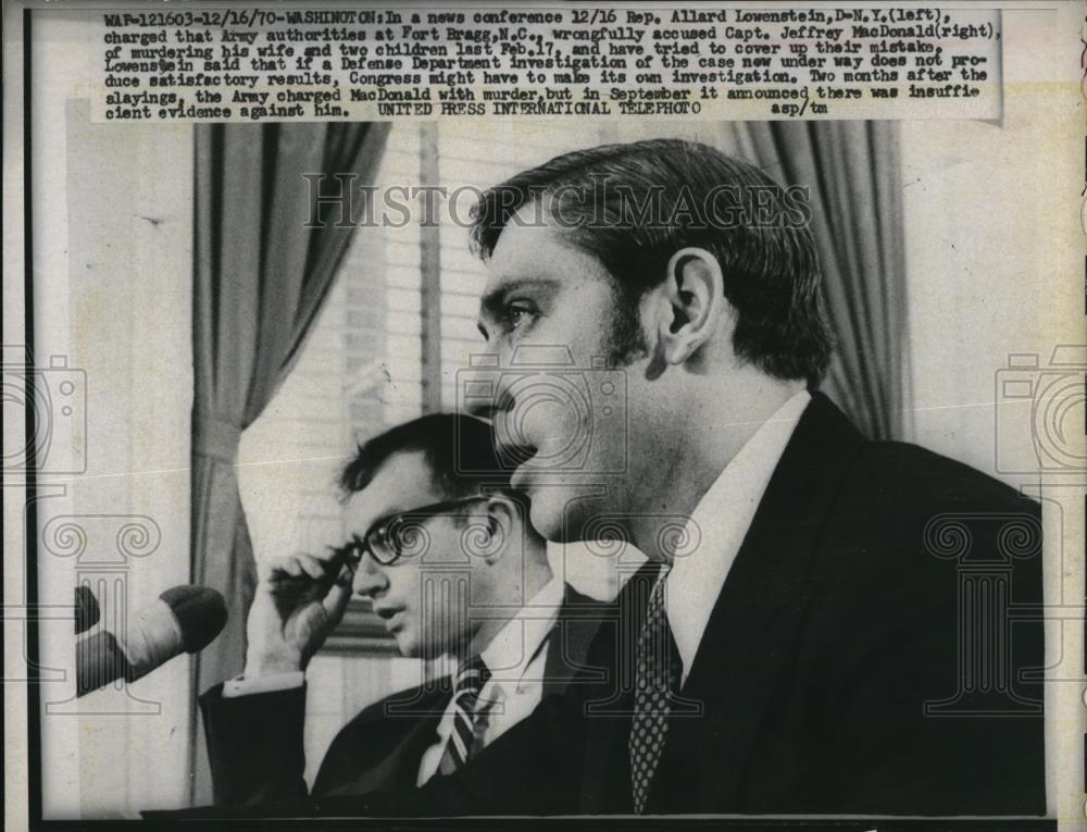 1970 Press Photo Wash Dc Rep Allard Lowenstein D of NY - Historic Images