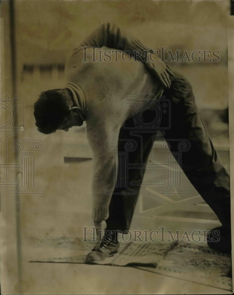 1923 Press Photo Man Stretching - Historic Images