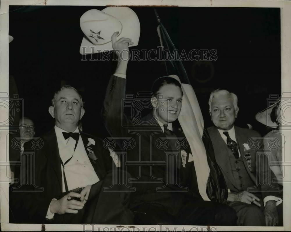 1936 Press Photo of L-R Sen. Tom Connaly, Elliot Roosevelt. and Ray Miller at - Historic Images