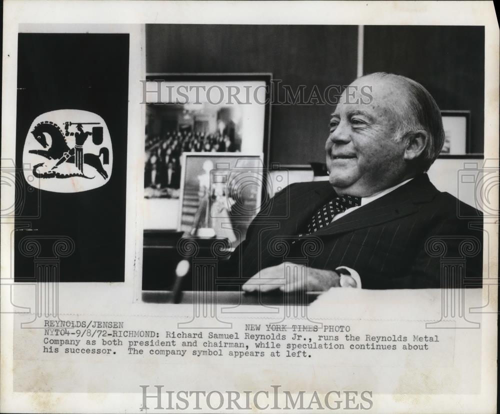 1972 Press Photo Richard Reynolds, President of Reynolds Metal Co. - Historic Images