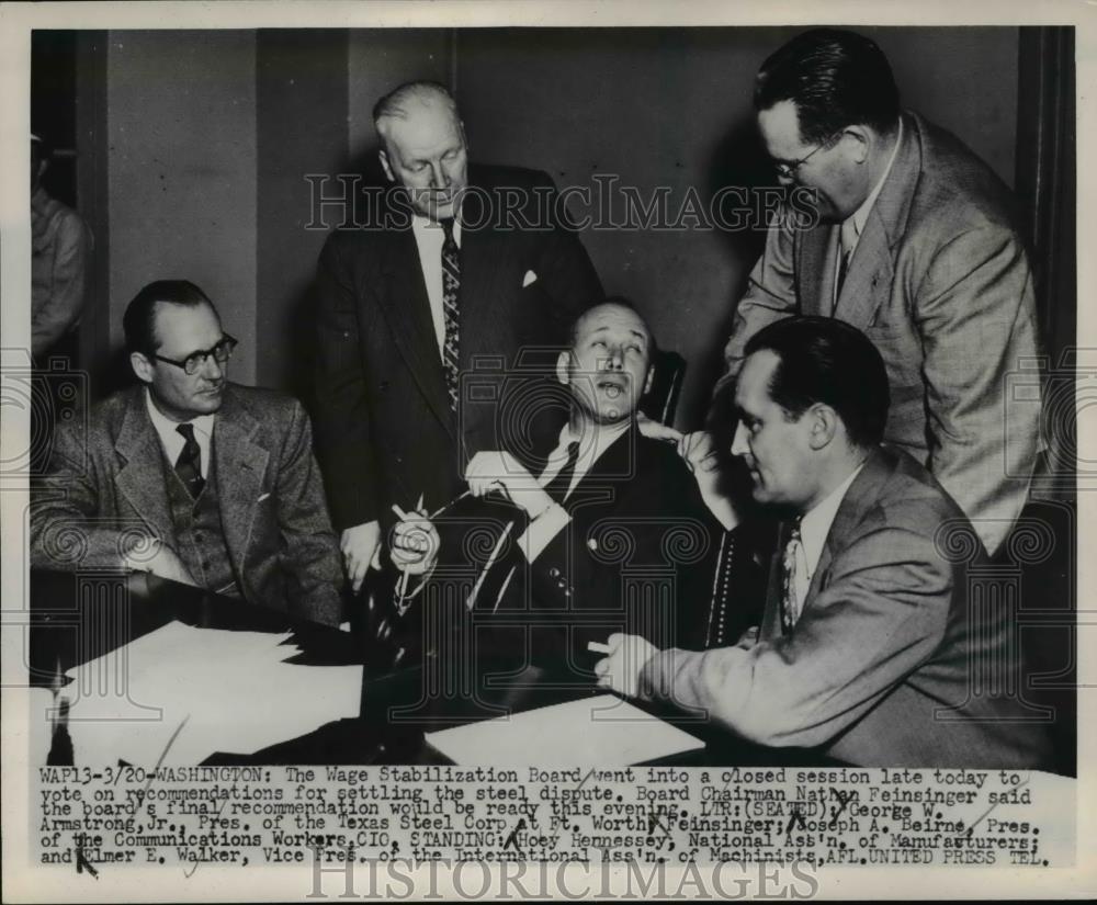 1952 Press Photo Wash DC Wage Stabililization Board N Feinsinger - Historic Images