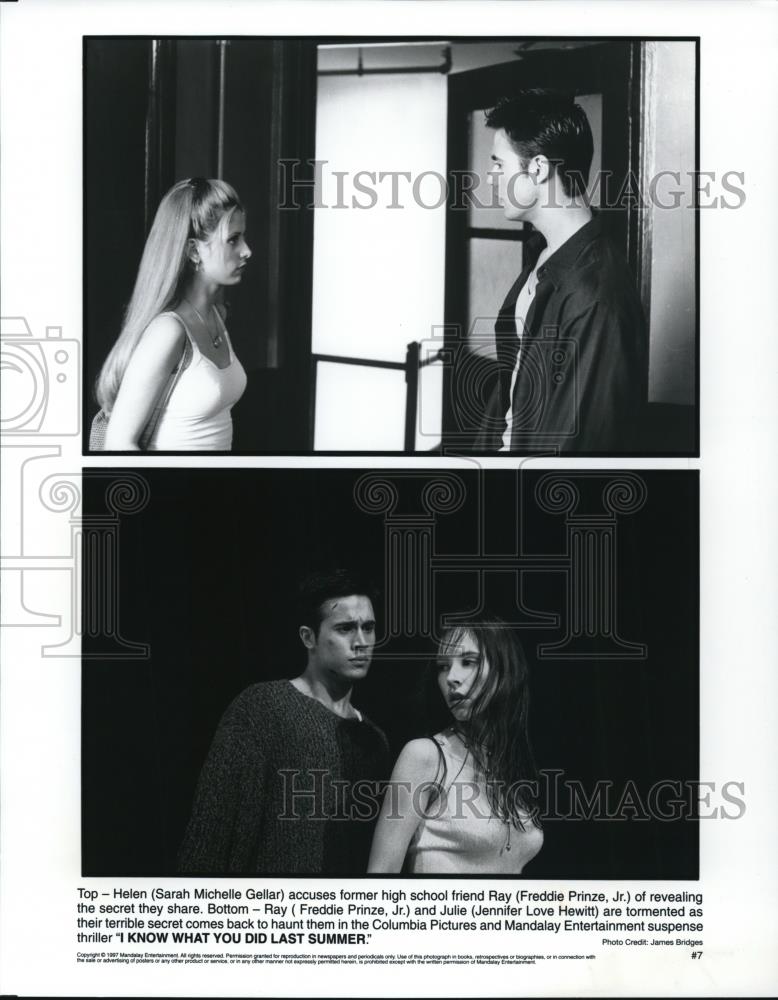 1997 Press Photo Sarah Michelle Gellar Freddie Prinze Jr. Jennifer Love Hewitt - Historic Images