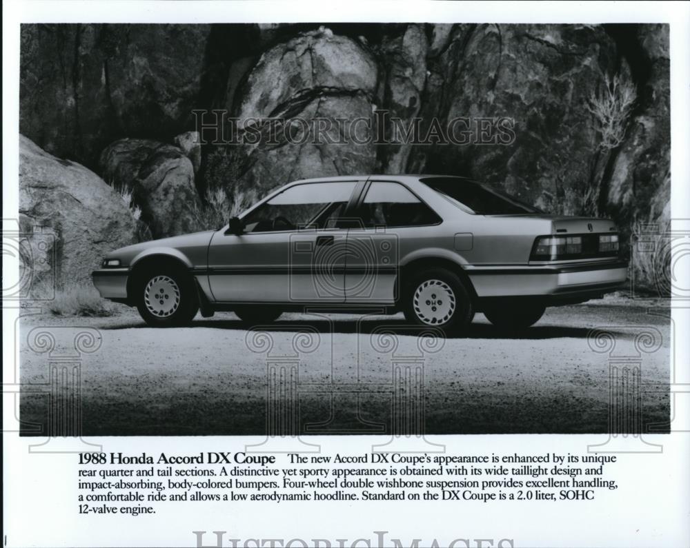 1988 Press Photo The Honda Accord DX Coupe - Historic Images