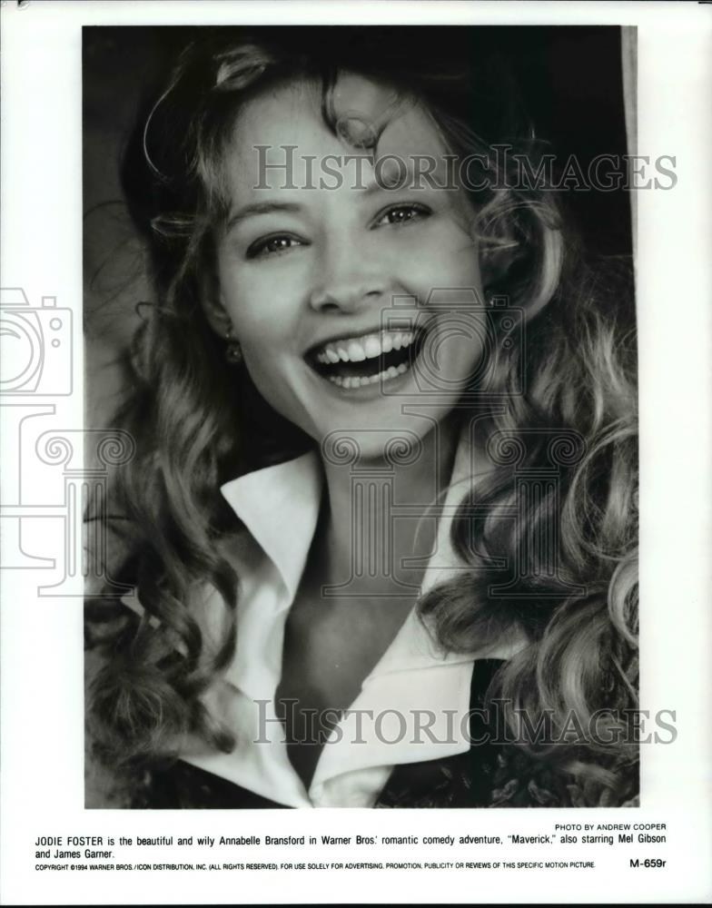 1995 Press Photo Jodie Foster stars as Annabelle Bransford in Maverick - Historic Images