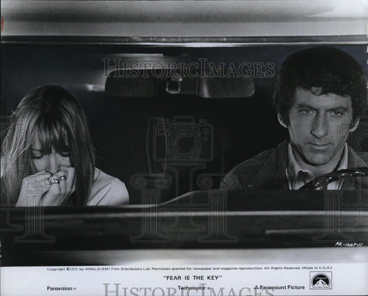 1973 Press Photo Suzy Kendall and Barry Newman in Fear is the Key - cvp41752 - Historic Images