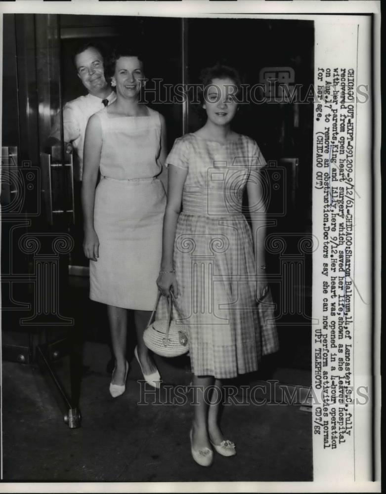 1961 Press Photo Sharon Balkcum Open Heart Surgery Chicago King & Lilly Balkcum - Historic Images