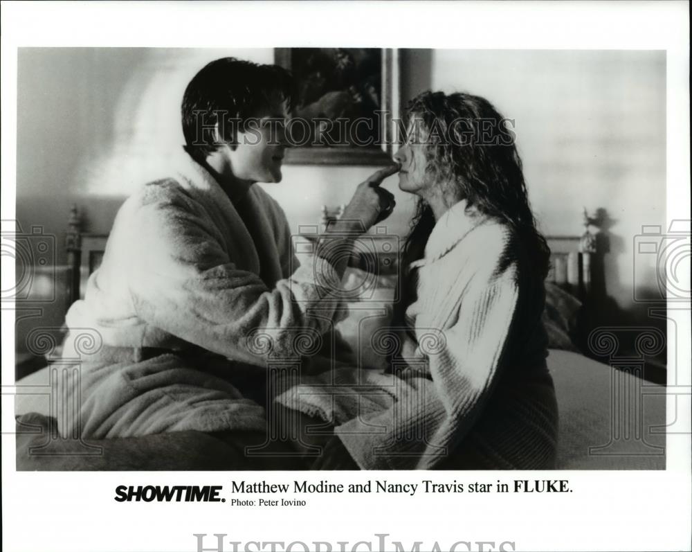 1996 Press Photo Matthew Modine & Nancy Travis in Fluke - cvp45173 - Historic Images
