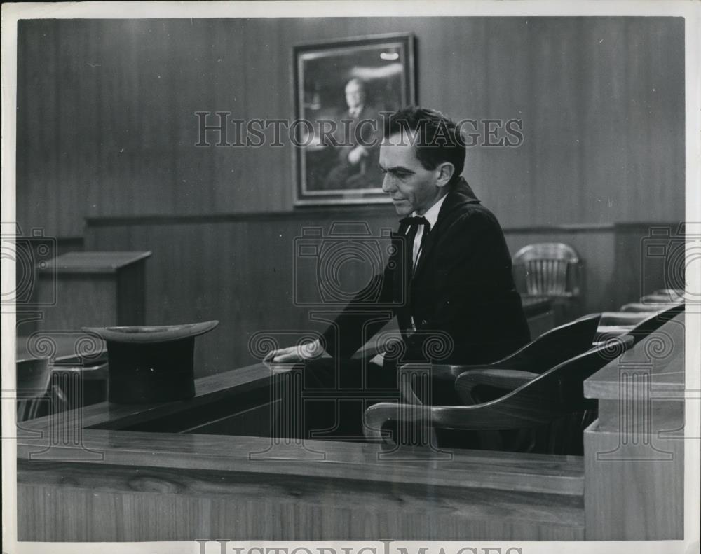 1958 Press Photo of Harlington Wood Jr portraying Abraham Lincoln. - Historic Images