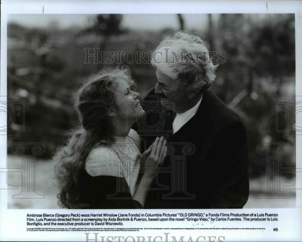 1989 Press Photo Gregory Beck &amp; Jane Fonda in Old Gringo - cvp46113 - Historic Images