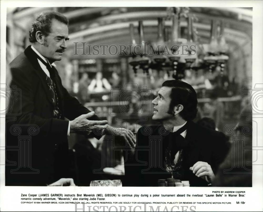 1994 Press Photo James Garner and Mel Gibson in Maverick - cvp70064 - Historic Images