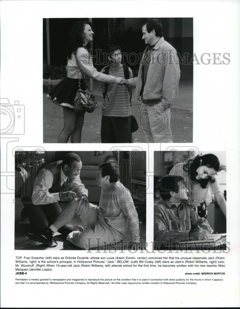 1996 Press Photo Fran Drescher Adam Zolotin Robin Williams Bill Cosby In Jack - Historic Images