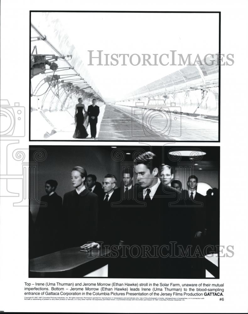 1997 Press Photo Uma Thurman and Ethan Hawke star in Gattaca - cvp42321 - Historic Images