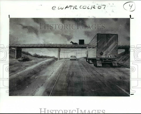 1989 Press Photo Amish Passage watercolor by Hilary Sheeter - cva60579 - Historic Images