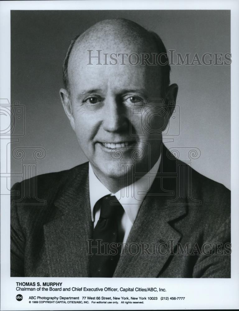 1989 Press Photo Thomas S. Murphy Chairman and CEO ABC Inc. - Historic Images