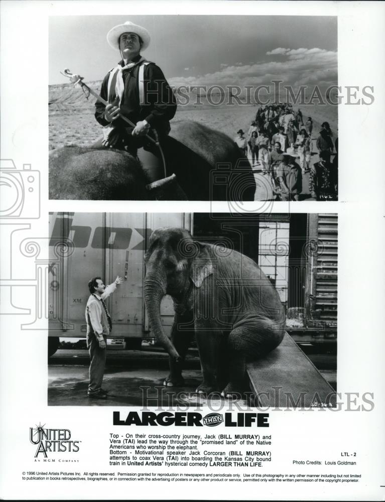 1996 Press Photo Bill Murray in Larger Than Life - cvp51378 - Historic Images