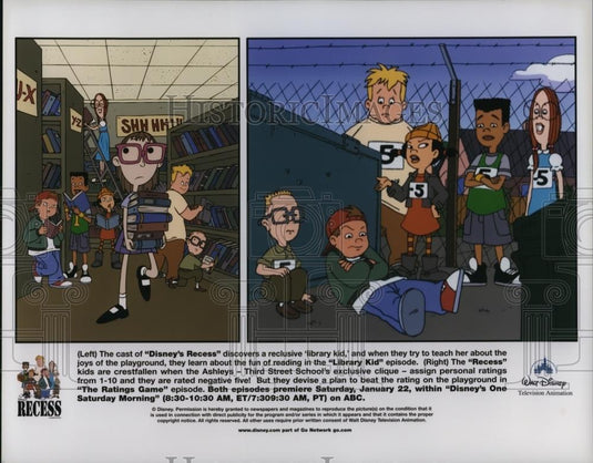 Undated Press Photo Disney's Recess Library Kid - Historic Images