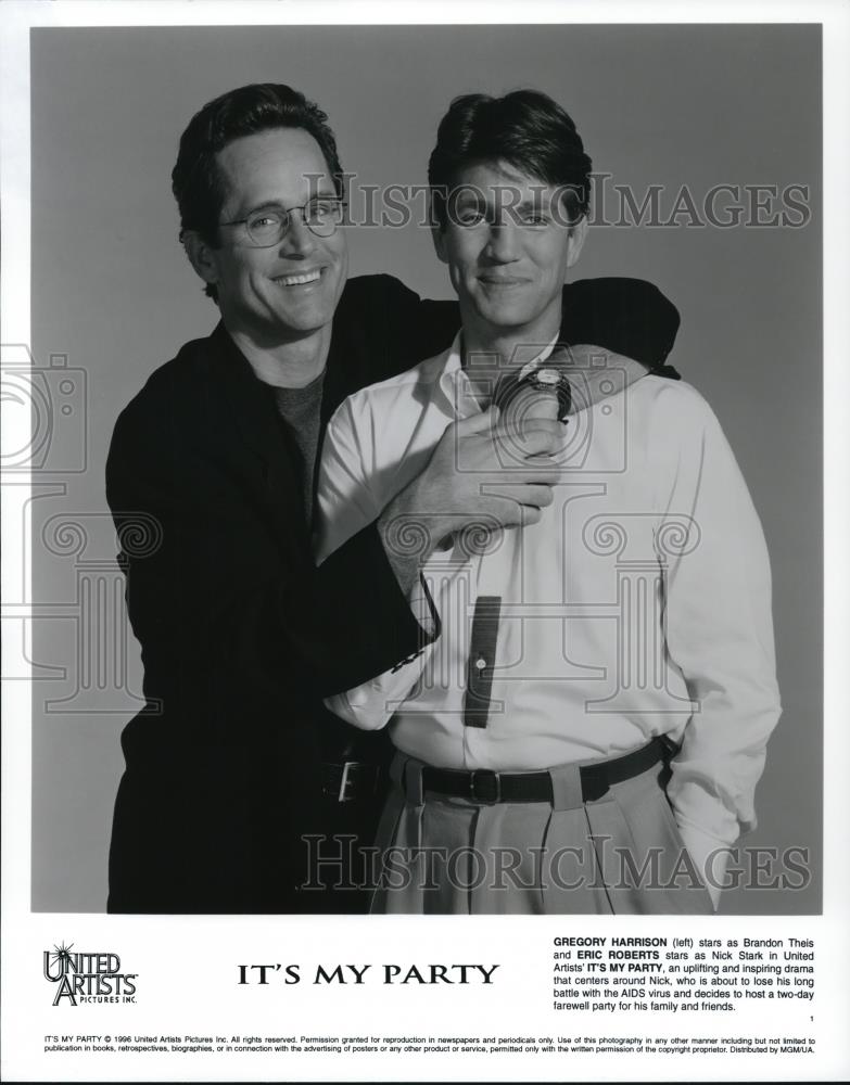 1996 Press Photo Gregory Harrison &amp; Eric Roberts in It&#39;s My Party - Historic Images