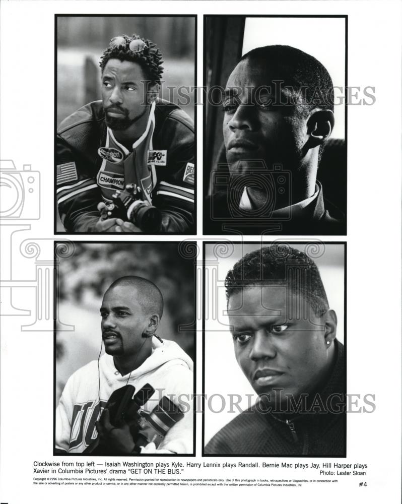 1996 Press Photo Isaiah Washington Harry Lennix Bernie Mac and Hill Harper - Historic Images