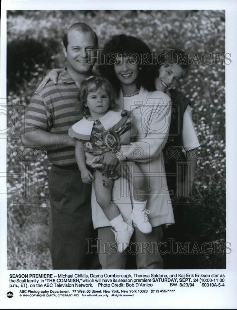 1994 Press Photo Michael Chikli Theresa Saldana Kaj-Erik Eriksen on The Commish - Historic Images