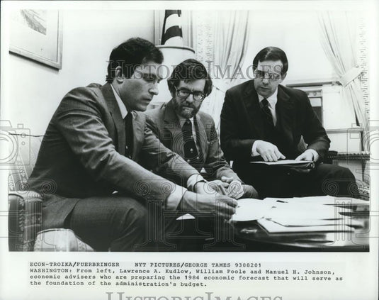 1982 Press Photo William Poole Lawrence A. Kudlo Manuel H. Johnson - Historic Images
