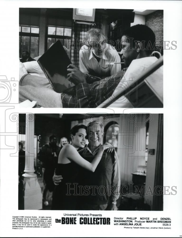 1999 Press Photo Denzel Washington &amp; Angelina Jollie in The Bone Collector - Historic Images