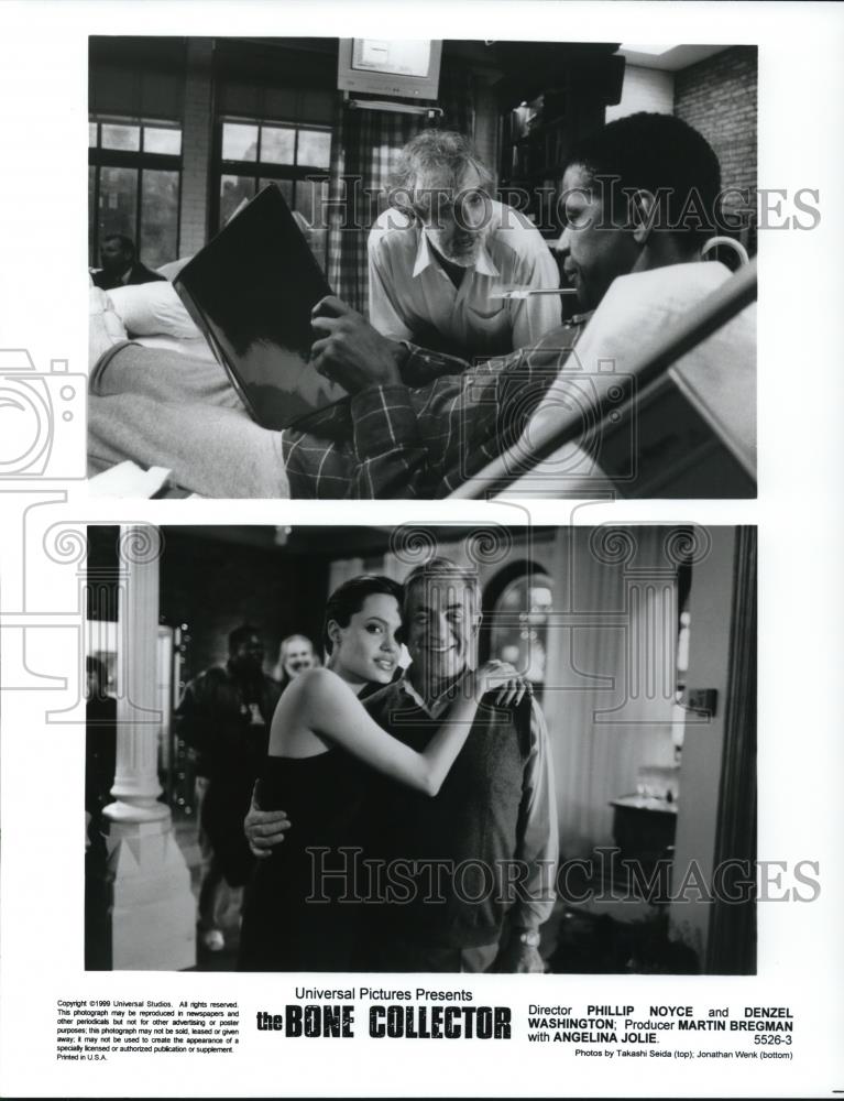 1999 Press Photo Denzel Washington & Angelina Jollie in The Bone Collector - Historic Images