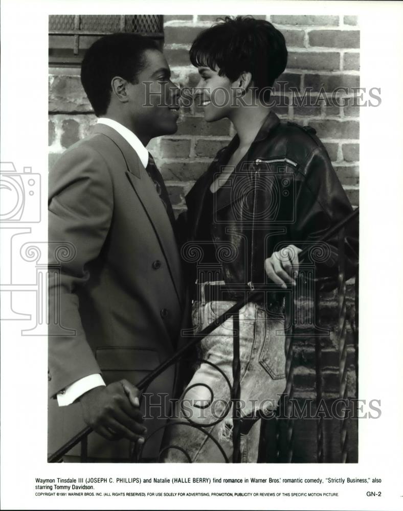 1991 Press Photo Joseph C Phillips &amp; Halle Berry in Strictly Business - Historic Images