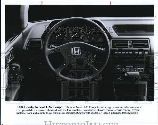 1988 Press Photo The Honda Accord LXiCoupe - Historic Images