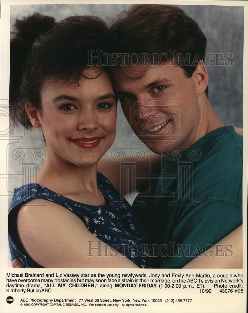 1990 Press Photo Michael Brainard Liz Vassey All My Children - Historic Images