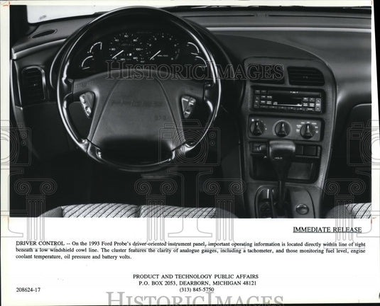 1992 Press Photo The interior of the Ford's Probe - Historic Images