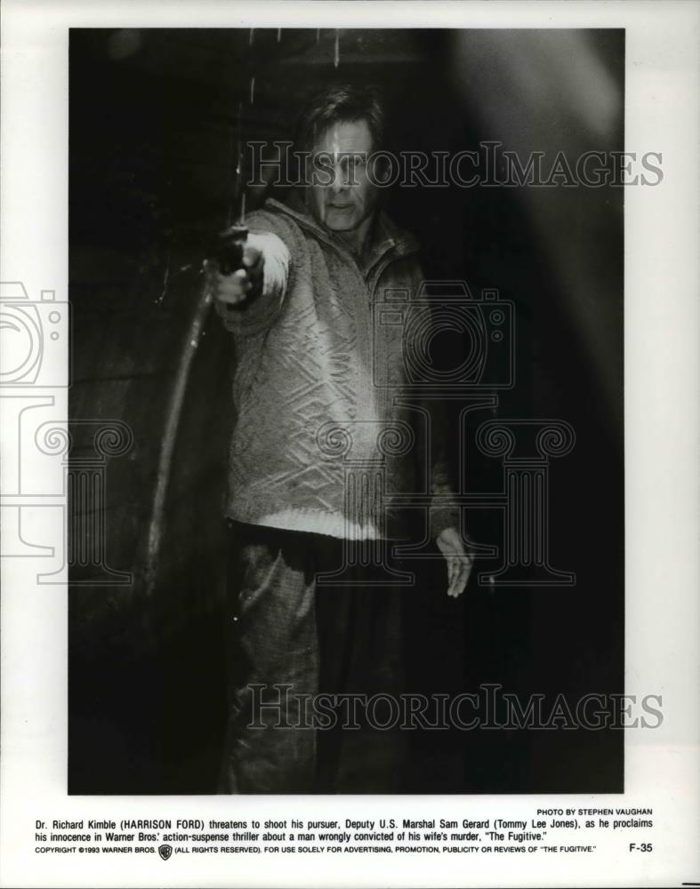 1993 Press Photo Harrison Ford stars as Dr. Richard Kimble in The Fugitive - 806 - Historic Images