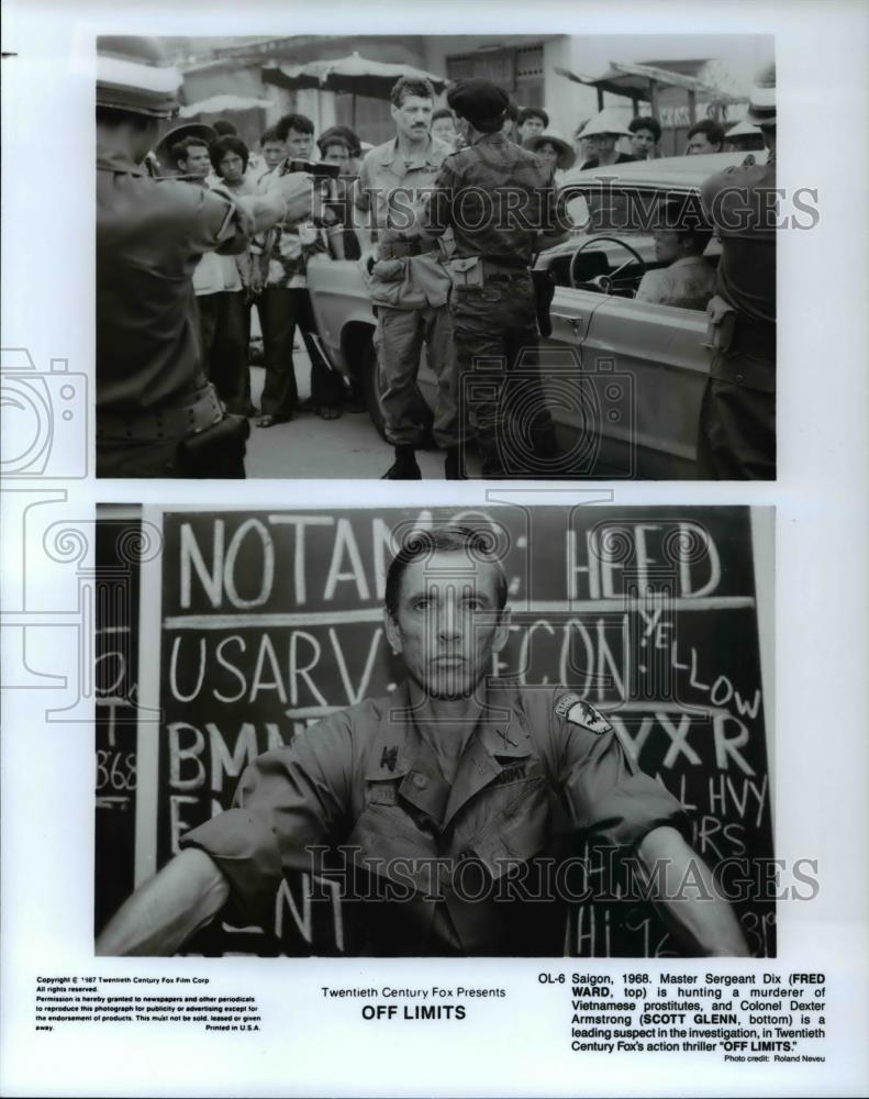 1987 Press Photo Fred Ward and Scott Glenn star in Off Limits action movie - Historic Images